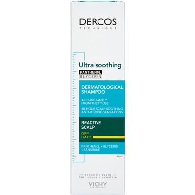 Vichy Dercos Ultra-Sensitive Shampoo Tør Hovedbund - 200ml Vichy Dercos Ultra-Sensitive Shampoo Tør Hovedbund - 200ml