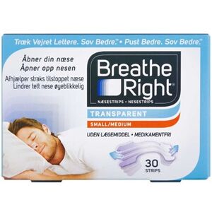 Breath right clear næsestrip Medicinsk udstyr 30 stk breathe right