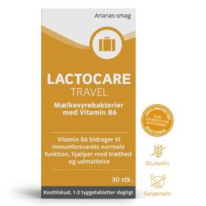 Lactocare Travel - Rejse Mælkesyrebakterier - 30 stk - Boost immunforsvar