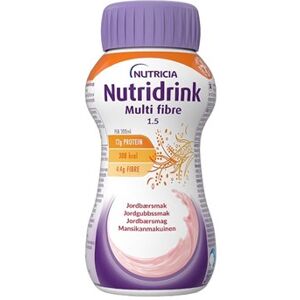 Nutridrink Multi Fibertilskud Jordbær 4 x 200 ml