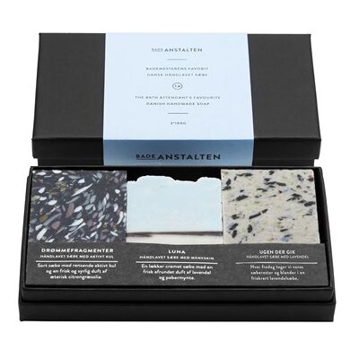Badeanstalten Sæbesæt - Lavendel, Citrus, Blå Måne - 3x100g Badeanstalten Sæbesæt - Lavendel, Citrus, Blå Måne - 3x100g