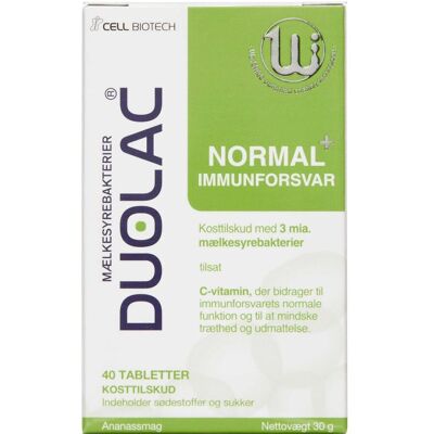 Duolac Normal+ Immunforsvar Kosttilskud 40 stk Duolac Normal+ Immunforsvar Kosttilskud 40 stk