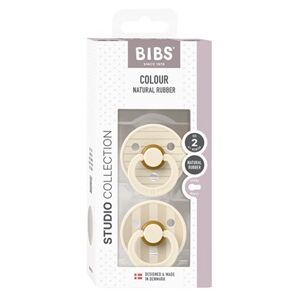 BIBS Pacifier Studio Colour 2 PACK Pin Latex Size 2 Ivory Vanilla Mix 2 stk
