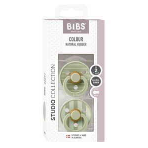 BIBS Pacifier Studio Colour 2 PACK Pin Latex Size 2 Sage Mix 2 stk