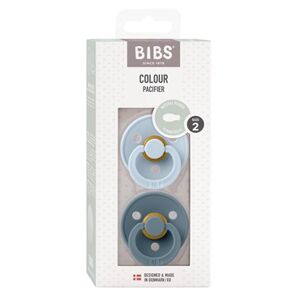 BIBS Colour 2 PACK Latex Size 2 Symmetrical Baby Blue/Petrol 2 stk