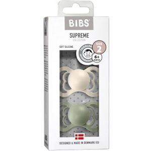 BIBS Supreme 2 PACK Silicone Ivory/Sage size 2 2 stk BIBS sut