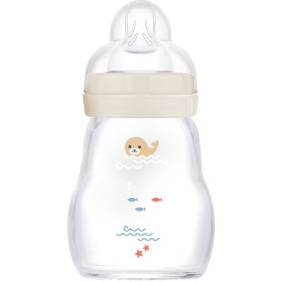 MAM Feel Good Glass Bottle 170 ml Neutral 1 stk MAM Feel Good Glass Bottle 170 ml Neutral 1 stk