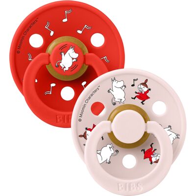 Bibs x Moomin Pacifier Colour 2 pack Dancing Latex Size 2 Candy Apple mix 2 stk Bibs x Moomin Pacifier Colour 2 pack Dancing Latex Size 2 Candy Apple mix 2 stk