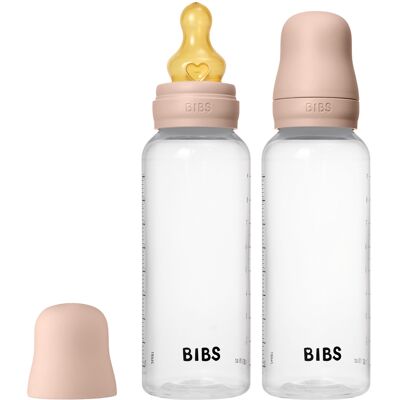 BIBS Baby Bottle Round Latex 2 pack 270 ml Medium Flow Blush 2 stk BIBS Baby Bottle Round Latex 2 pack 270 ml Medium Flow Blush 2 stk