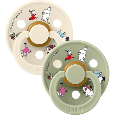 Bibs x Moomin Pacifier Colour 2 pack Friends Latex Size 2 Ivory mix 2 stk Bibs x Moomin Pacifier Colour 2 pack Friends Latex Size 2 Ivory mix 2 stk