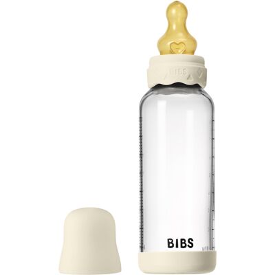 BIBS Baby Glas Boheme Flaske Naturlatex Medium Flow Elfenben - Babysystem BIBS Baby Glas Boheme Flaske Naturlatex Medium Flow Elfenben - Babysystem