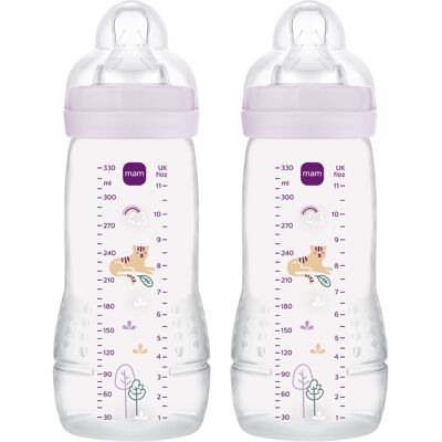 MAM Easy Active Baby Bottle 330ml 2p Pink 2 stk MAM Easy Active Baby Bottle 330ml 2p Pink 2 stk