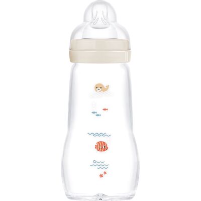 MAM Feel Good Glass Bottle 260 ml Neutral 1 stk MAM Feel Good Glass Bottle 260 ml Neutral 1 stk
