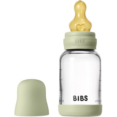 BIBS Baby Glasflaske Naturgummi Langsom Strøm Salvia - Babyflaske BIBS Baby Glasflaske Naturgummi Langsom Strøm Salvia - Babyflaske