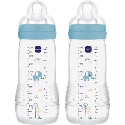 MAM Easy Active Baby Bottle 330ml 2p Blue 2 stk MAM Easy Active Baby Bottle 330ml 2p Blue 2 stk