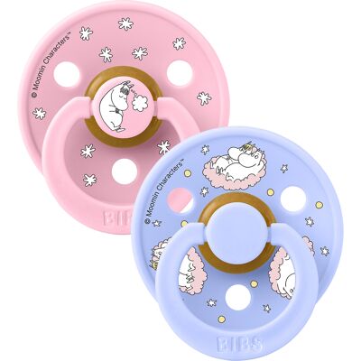 Bibs x Moomin Pacifier Colour 2 pack Dreaming Latex Size 2 Baby Pink mix 2 stk Bibs x Moomin Pacifier Colour 2 pack Dreaming Latex Size 2 Baby Pink mix 2 stk