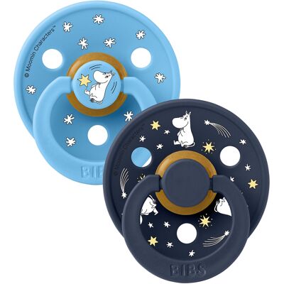 Bibs x Moomin Pacifier Colour 2 pack Good Night Latex Size 1 Breeze mix 2 stk Bibs x Moomin Pacifier Colour 2 pack Good Night Latex Size 1 Breeze mix 2 stk