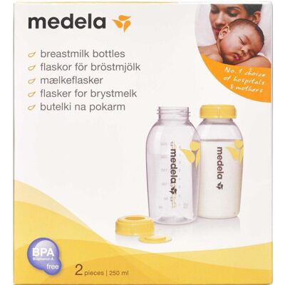 Medela Babylignende flasker - 2x250 ml - Flasker til modermælk Medela Babylignende flasker - 2x250 ml - Flasker til modermælk