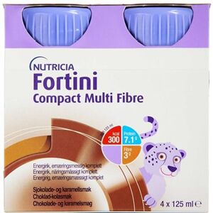 Nutricia Fortini Compact Multi Fibertilskud Choko-karamel 4 x 125 ml - Børneernæring