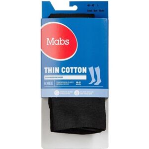 Mabs Thin Cotton Knee Sort Large Medicinsk udstyr 1 par