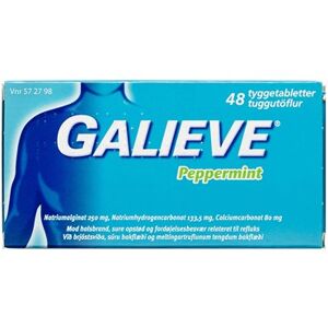 Galieve Peppermint 250+133,5+80 mg 48 stk Tyggetabletter