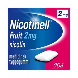 Nicotinell Fruit 2 mg 204 stk Medicinsk tyggegummi - Nikotintyggegummi