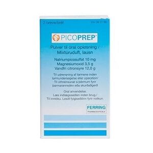 Ferring Picoprep 10 mg+3,5 g+12 g (Håndkøb, apoteksforbeholdt) 2 stk Pulver til oral opløsning - Afføringsmiddel