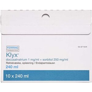 Ferring Klyx 1 + 250 mg/ml 2400 ml Rektalvæske, opløsning - Afføringsmiddel