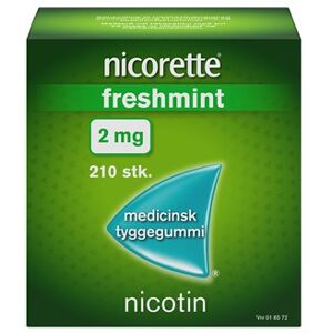 Nicorette Freshmint 2 mg 210 stk Medicinsk tyggegummi - Nikotintyggegummi