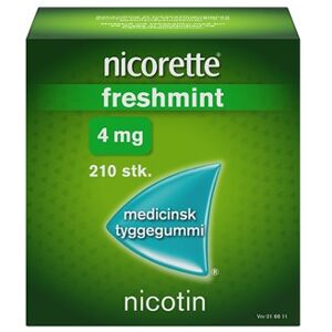 Nicorette Freshmint 4 mg 210 stk Medicinsk tyggegummi - Nikotintyggegummi