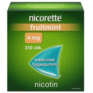 Nicorette Fruitmint 4 mg 210 stk Medicinsk tyggegummi - Nikotintyggegummi