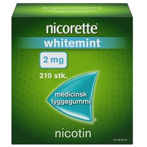 Nicorette Whitemint 2 mg 210 stk Medicinsk tyggegummi - Nikotintyggegummi