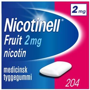 Nicotinell Fruit 2 mg 204 stk Medicinsk tyggegummi - Nikotintyggegummi