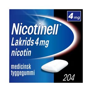 Nicotinell Lakrids 4 mg 204 stk Medicinsk tyggegummi - Nikotintyggegummi