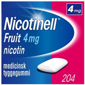 Nicotinell Fruit 4 mg 204 stk Medicinsk tyggegummi - Nikotintyggegummi