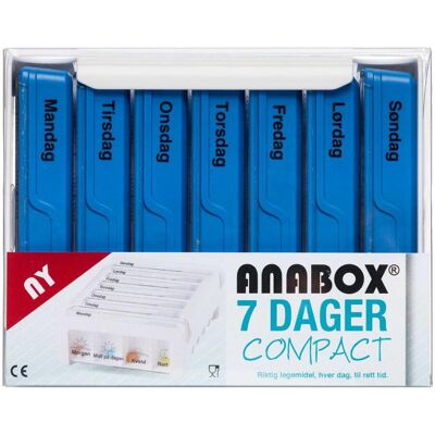 Anabox Compact 7 dage blå Medicinsk udstyr 1 stk Anabox Compact 7 dage blå Medicinsk udstyr 1 stk