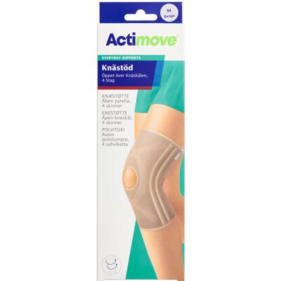 Actimove Knæstøtte, åben patella, 4 skinner Str M Medicinsk udstyr 1 stk Actimove Knæstøtte, åben patella, 4 skinner Str M Medicinsk udstyr 1 stk