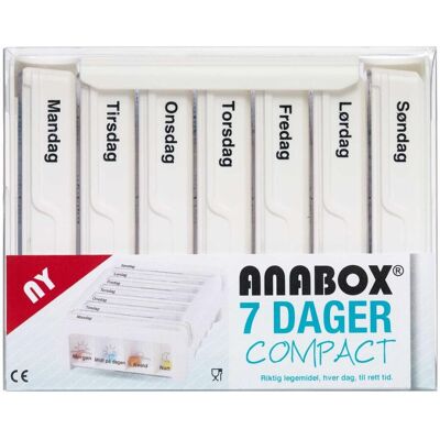 Anabox Compact 7 dage hvid Medicinsk udstyr 1 stk Anabox Compact 7 dage hvid Medicinsk udstyr 1 stk