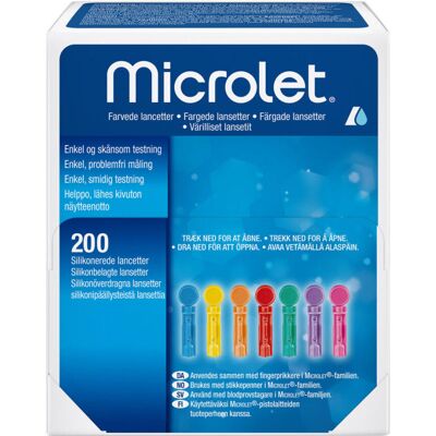 Bayer Microlet Farvede Blodsukkerslametter - Blodsukkertest Bayer Microlet Farvede Blodsukkerslametter - Blodsukkertest
