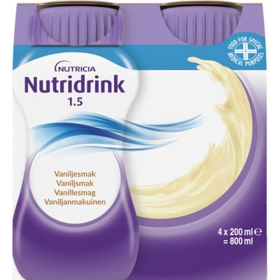 Nutridrink Vanilje - Fuld Ernæring - 4 x 200 ml Nutridrink Vanilje - Fuld Ernæring - 4 x 200 ml