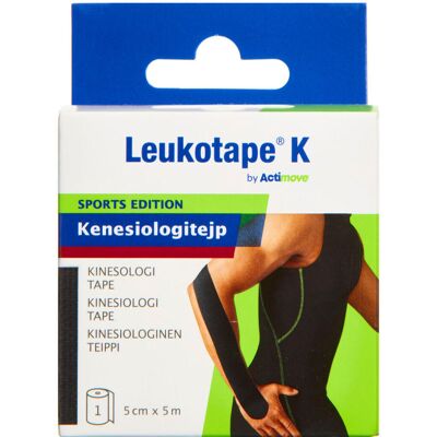 Actimove Leukotape K Sort 5cmx5m Medicinsk udstyr 1 stk Actimove Leukotape K Sort 5cmx5m Medicinsk udstyr 1 stk