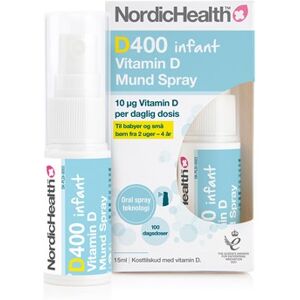 NordicHealth D400 Infant D-Vitamin Børn Spray 10 mcg Kosttilskud 15 ml - Vitaminer