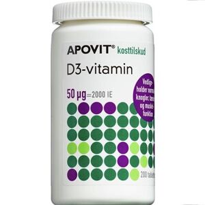 APOVIT D3-vitamin 50 µg Kosttilskud 200 stk - D-Vitamin Børn - Boost immunforsvar