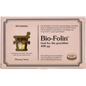 Pharma Nord Bio-Folin Tabletter Kosttilskud 180 stk - B-Vitaminer - Folinsyre gravid, folinsyretilskud, folsyre gravid