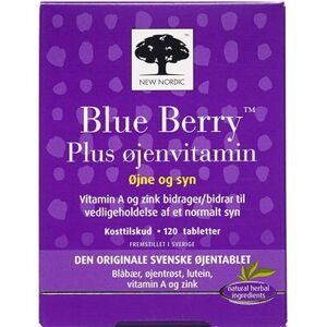 New Nordic Blue Berry Plus Øjenvitamin Tabletter Kosttilskud 120 stk - Blåbær Vitaminer