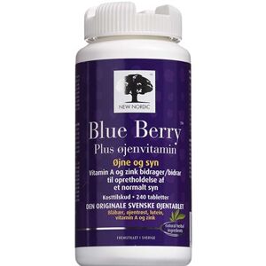 New Nordic Blue Berry Plus Øjenvitamin Tabletter Kosttilskud 240 stk - Blåbær Vitaminer