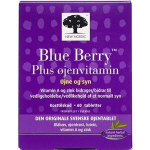New Nordic Blue Berry Plus Øjenvitamin Tabletter Kosttilskud 60 stk - Blåbær Vitaminer