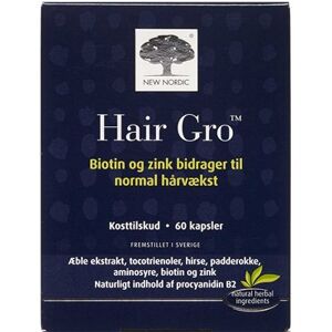 New Nordic Hair Gro Kapsler Kosttilskud 60 stk - Hår og negle vitaminer - Vitaminer til huden - Hår vitamin, vitaminer til negle