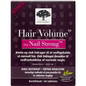 New Nordic Hair Volume Plus Strong Nails Tabletter Kosttilskud 60 stk - Hår og negle vitaminer - Vitaminer til huden - Hår vitamin, vitaminer til negle