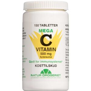 Natur - Drogeriet A/S Mega c 500 mg tabletter Kosttilskud 150 stk - C-Vitamin - Vit C